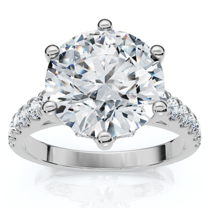 3.40Ct Round Diamond Engagement Ring Lab Grown in White or Yellow Gold (G-H, VS)