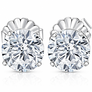 8Ct TW Certified Lab Grown Diamond Studs in 14k White Gold (F-G, SI)