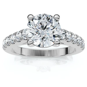 1 3/4Ct Round Cut Lab Grown Diamond Engagement Ring in 10k White Gold (G-H, I1)