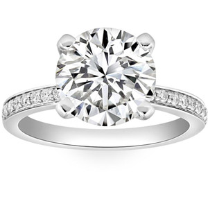 Certified 3 1/4Ct Lab Grown Diamond Engagement Ring in 14k Gold (G-H, VS2-SI1)
