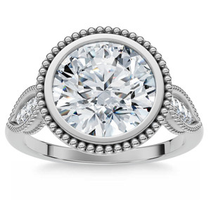2 1/5Ct Diamond Luna Lab Grown Engagement Ring White, Yellow or Rose Gold (G-H, VS2-SI1)