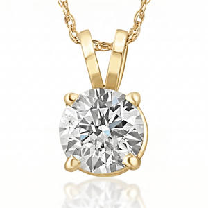 1/4 - 2 Ct T.W. Natural Diamond Solitaire Pendant in 14k White or Yellow Gold (H-I, I2-I3)