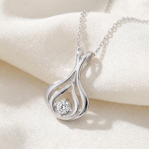 Solitaire 1/10 Ct Diamond Pendant Necklace 10K White Gold (G-H, I2-I3)