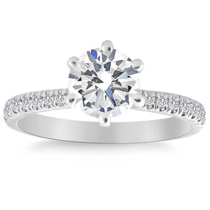 1.90Ct Side Halo Round Diamond Engagement Lab Grown in White or Yellow Gold (G-H, VS2-SI1)