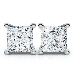 Square Diamond Stud Earrings Basket