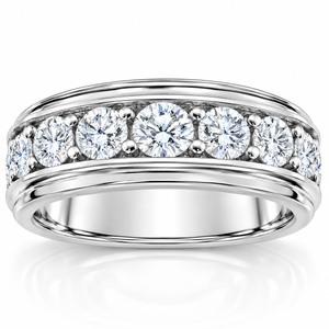 2Ct Diamond Men's Ring in 10k White or Yellow Gold 10-Stone (G-H, I1)