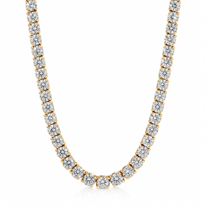 Huge 23 Ct Diamond Tennis Necklace 14K Yellow Gold 18" (J-K, I1)