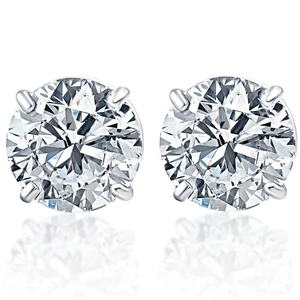 .20Ct Round Brilliant Cut Natural Diamond Stud Earrings Basket Set in 14K Gold (G-H, I2-I3)