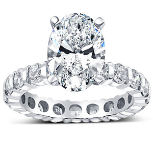 5 Ct TW Oval Diamond Eternity Engagement Ring 14k White Gold Lab Grown (, VS)