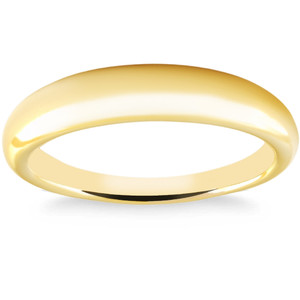 Women's 14k Yellow Gold Stackable High Tapered Dome Polished Band Shiny Ring