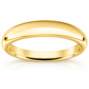 Women's 14k Yellow Gold Stackable High Tapered Dome Polished Band Shiny Ring
