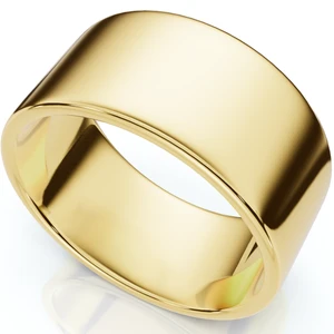 10mm Flat High Polished Wedding Band 14K Yellow Gold