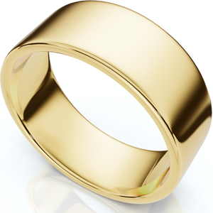 8mm Flat High Polished Wedding Band 10K Yellow Gold