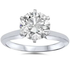 1 1/2ct Solitaire Diamond Engagement Ring 14K White Gold (F-G, SI)
