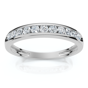 1/4Ct Lab Grown Channel Set Diamond Wedding Ring 14k Gold or Platinum (F-G, VS)