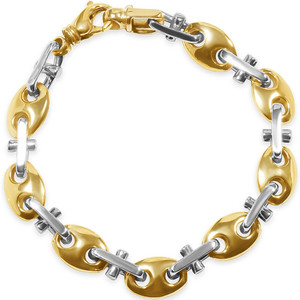 Men's Marine Link 14k Gold (46gram) or Platinum (74gram) 7-10mm Bracelet 8.5"