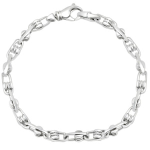 Men's Link 14k Gold (27gram) or Platinum (44gram) 5mm Bracelet 8.75"