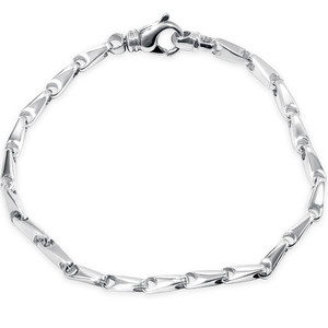 Men's Link 14k Gold (22gram) or Platinum (35gram) 4mm Bracelet 8"