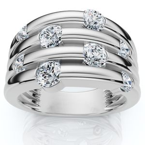 14K White Gold 1ct Real Diamond Right Hand Ring (G-H, I1)