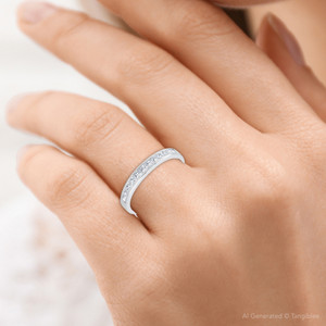3/8ct Princess Cut Diamond Wedding Anniversary Ring 14K White Gold (H-I, I1)