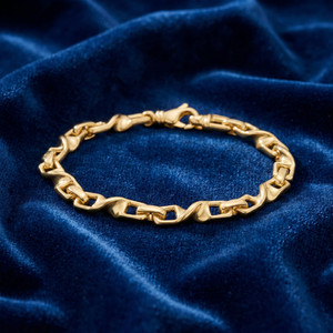 Men's Twisted Link 14k Gold (34gram) or Platinum (55gram) 6mm Bracelet 8.5"