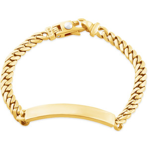 Men's Cuffed Link 14k Gold (29gram) or Platinum (47gram) 6-8mm Bracelet 8.5"