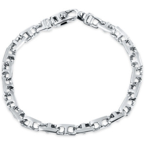 Men's 14k Gold (22gram) or Platinum (35gram) 6mm Link Bracelet 8.5"