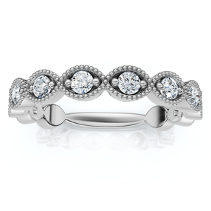 3/8ct Vintage Diamond Stackable Wedding Ring Womens Stackable Band 14k Gold (H-I, I1)