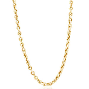 Men's Rolo 14k Gold (66gram) or Platinum (124gram) 7mm Link Chain Necklace 24"