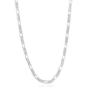Mens Figaro 14k Gold (43gram) or Platinum (80gram) 5.5mm Link Chain Necklace 24"