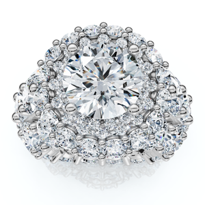 Certified 26Ct Diamond Halo Engagement Ring in 14k Gold Lab Grown (F-G, VS)