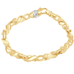 Men's Twisted & Round 14k Gold (45gram) or Platinum (84gram) 7mm Link Bracelet 8.5"