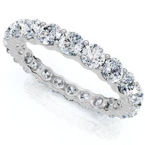 Diamond Eternity Ring 2 Carat Womens Stackable Wedding Band 14K White Gold (J-K, I2-I3)