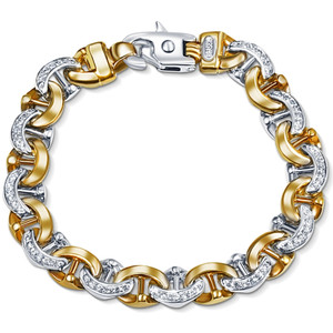 Men's 14k Gold (47gram) or Platinum (88gram) 10.5mm Diamond Bracelet 8.5" (H-I, SI)