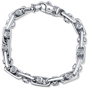 Men's 14k Gold (70gram) or Platinum (126gram) 8mm Diamond Bracelet 9" (G-H, VS2-SI1)