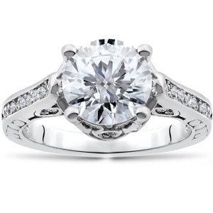 Certified 2 1/3Ct Diamond Engagement Ring 14k White Gold Lab Grown (G-H, VS2-SI1)