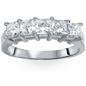 2ct Princess Cut Diamond Wedding Anniversary Ring Womens Band 14k White Gold (H-I, I1)