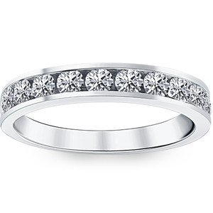 1ct Diamond Wedding Ring 14K White Gold (G-H, I1)
