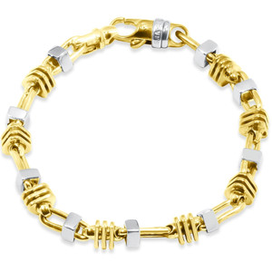 Men's Link 14k Gold (54gram) or Platinum (88gram) 6-7mm Bracelet 9.25"