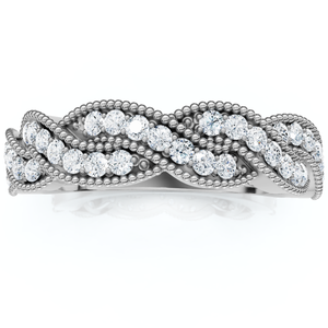 1/3 ct Diamond Infinity Vintage Wedding Ring 14K White Gold Lab Grown (G-H, VS)