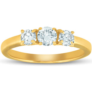 5/8ct 3-Stone Diamond Engagement Ring 14k White, Yellow, or Rose Gold (H-I, I1)