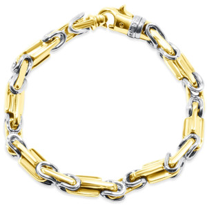 Men's Designer Byzantine Link 14k Gold (61gram) or Platinum (98gram) 8mm Bracelet 8.75"