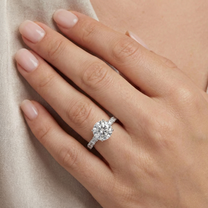 Diamond Engagement Ring 2 1/2Ct Round Cut Solitaire 14K White Gold Lab Grown (G-H, VS)
