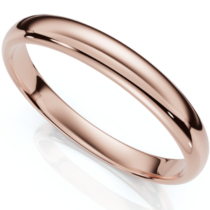 3mm Dome High Polished Wedding Band 14K Rose Gold