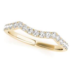 14k Yellow Gold Contour Diamond Wedding Band Anniversary Ring (H-I, I1)