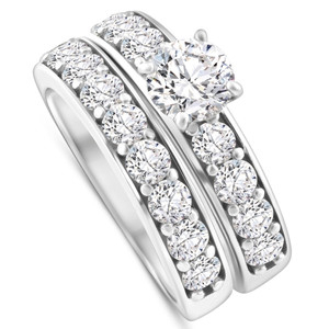 3Ct TW Diamond Engagement & Wedding Ring Set 14k White or Yellow Gold (G-H, SI)