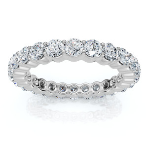 1 - 5 Ct Round Cut Diamond Eternity Ring Lab Grown 14k White Yellow or Rose Gold (F-G, VS2-SI1)