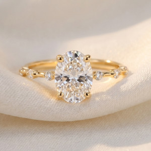 Certified 2 3/4Ct TW Oval Diamond Engagement Ring Lab Grown 14k Gold (G-H, VS2-SI1)