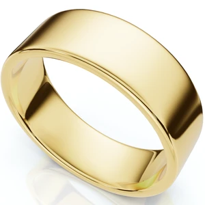 7mm Flat High Polished Wedding Band 14K Yellow Gold