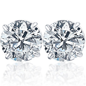 1 3/4Ct TW Diamond Studs 14k White Gold Lab Grown (G-H, SI)